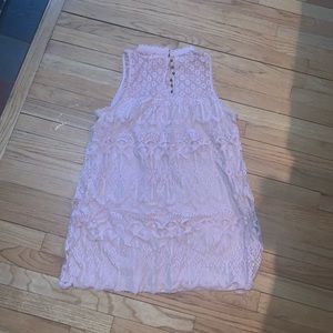 Peach lace high neck dress large